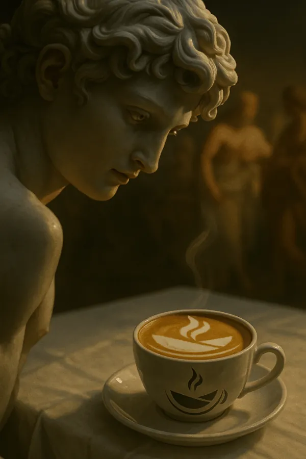 Bebida Susurro de Eros: café de especialidad con leche y avellanas